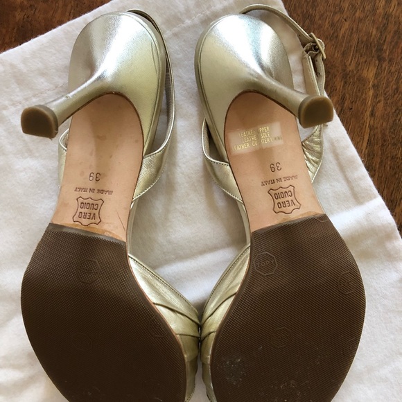 Jimmy Choo Gold Evening Sandals - Picture 4 of 5